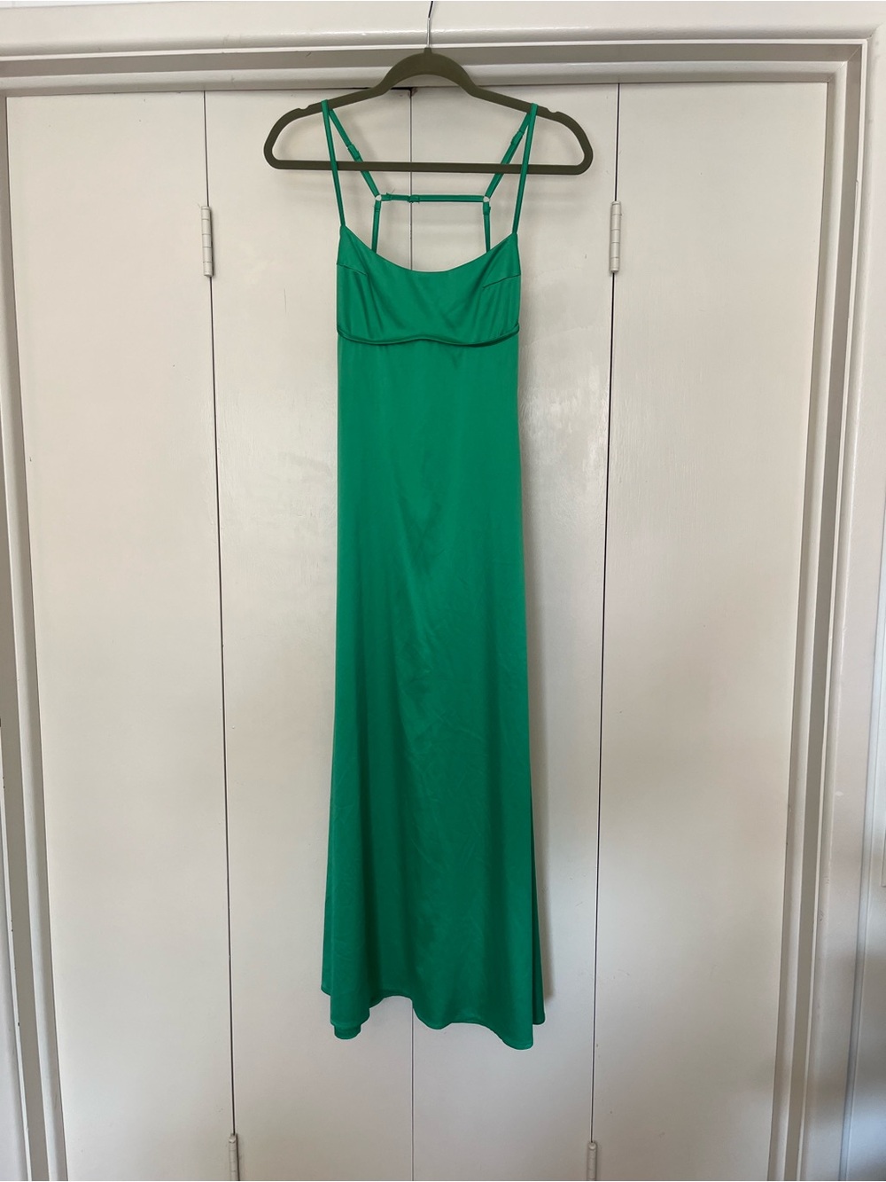 Green Slip Maxi Dress with Strappy Back